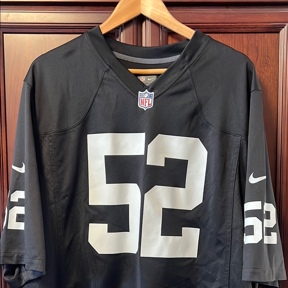 Nike NFL Oakland, LA & Las Vegas Raiders Black & Silver Mack #52 Star LB Jersey!